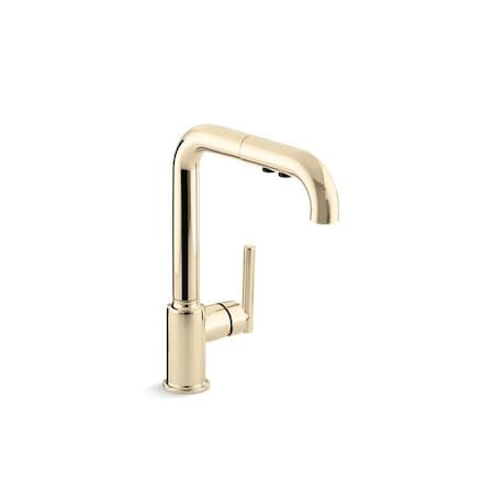 Purist Pull-out kitchen sink faucet with three-function sprayhead